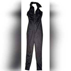 Black Ribbed Jumpsuit